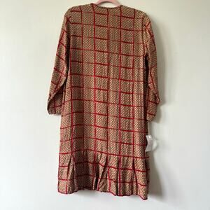 Vintage Silk Drop Waist Dress: Basketweave Pattern, Med/LG, USA Made